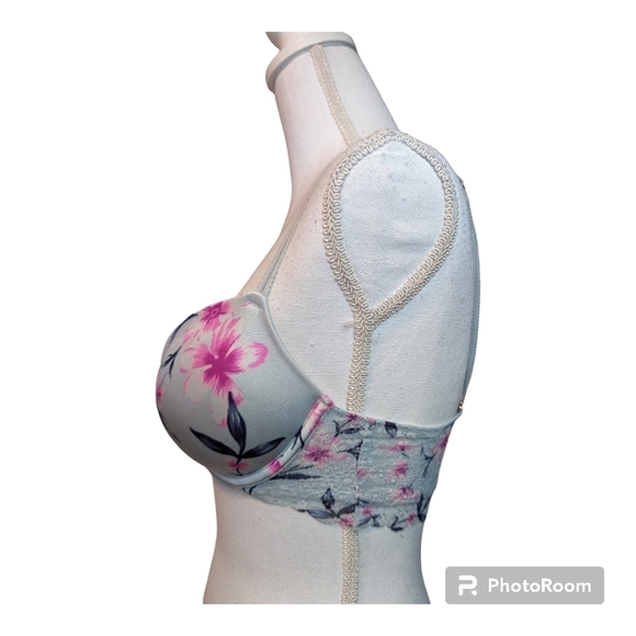 PINK Victoria’s Secret Date Push Up Lace & Floral Satin Size 32C - Picture 2 of 16